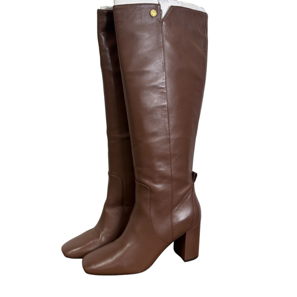 Cole Haan Chrystie Tall Leather Square Toe Block Heel Knee High Boots Size 6